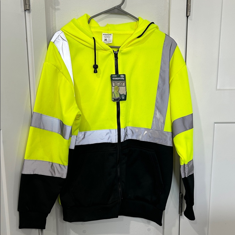 Forrester, Mens Neon Yellow and Black Hoodie.